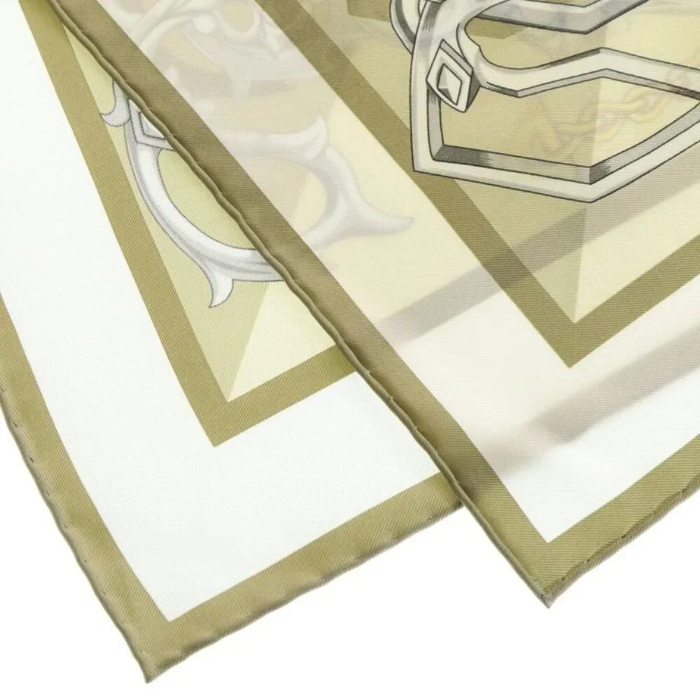 Hermes Carre 90 Brides ET Destin Beige Silk Scarf - Picture 5 of 6